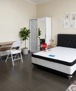 Paket Eco Kasur Springbed Boxy Sleep Care + Lemari Besi Sliding 120cm + Meja Kerja Oxford + Kursi Lipat Nikkei